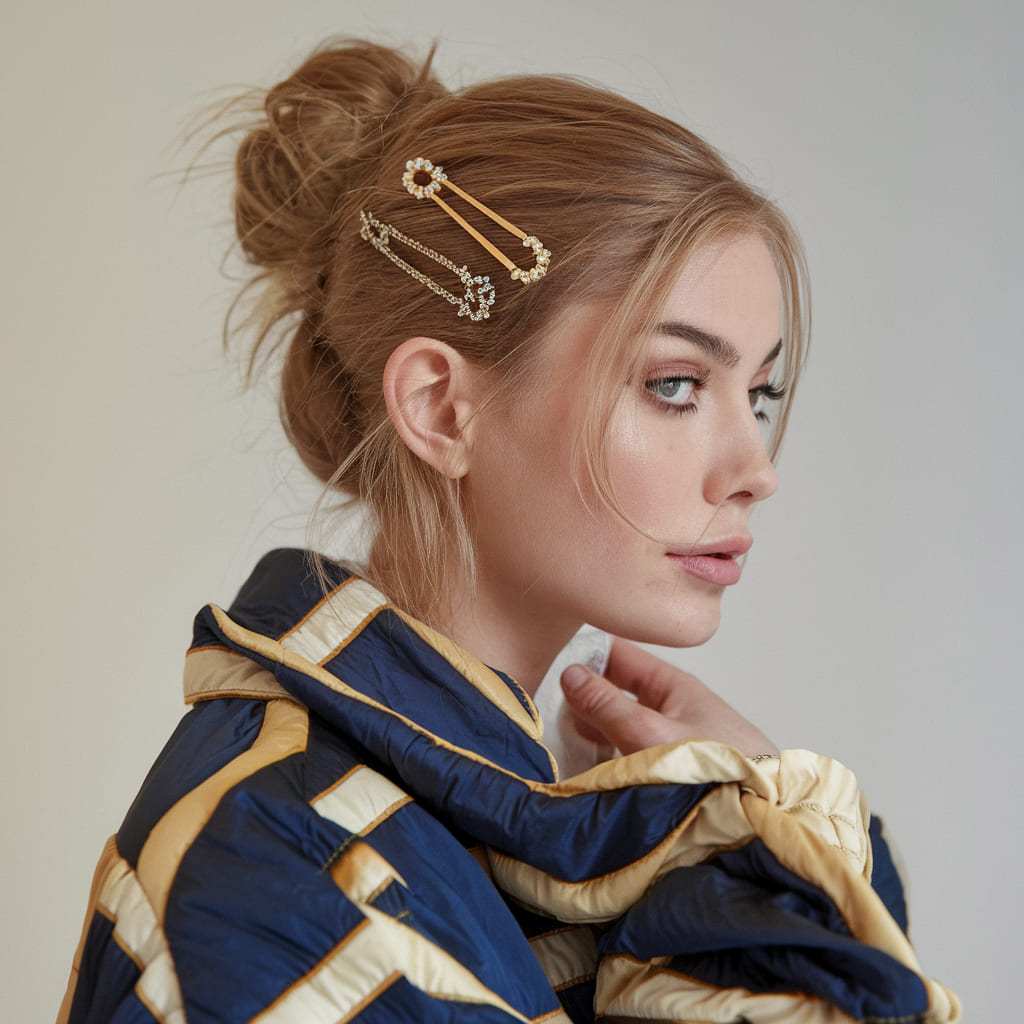 Messy Bun with Decorative Pins