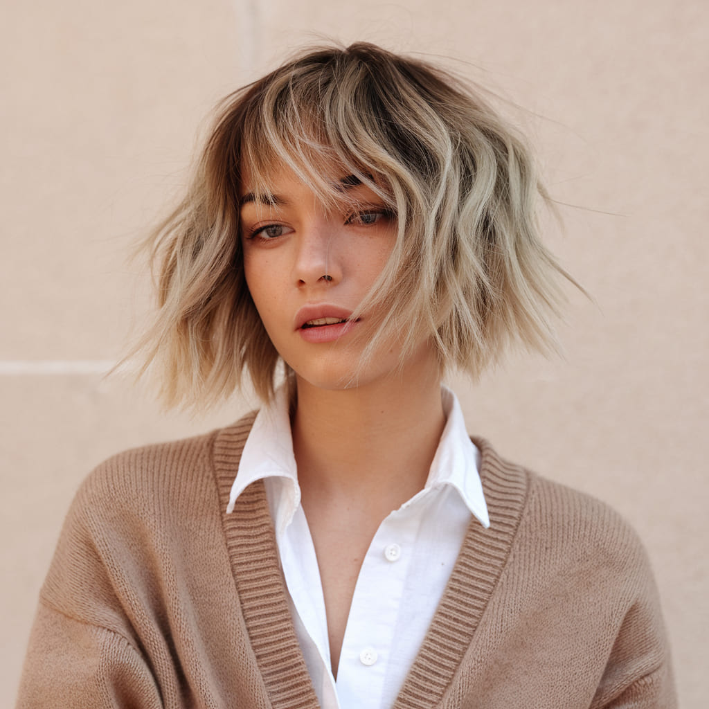 Short Shag with Messy Waves