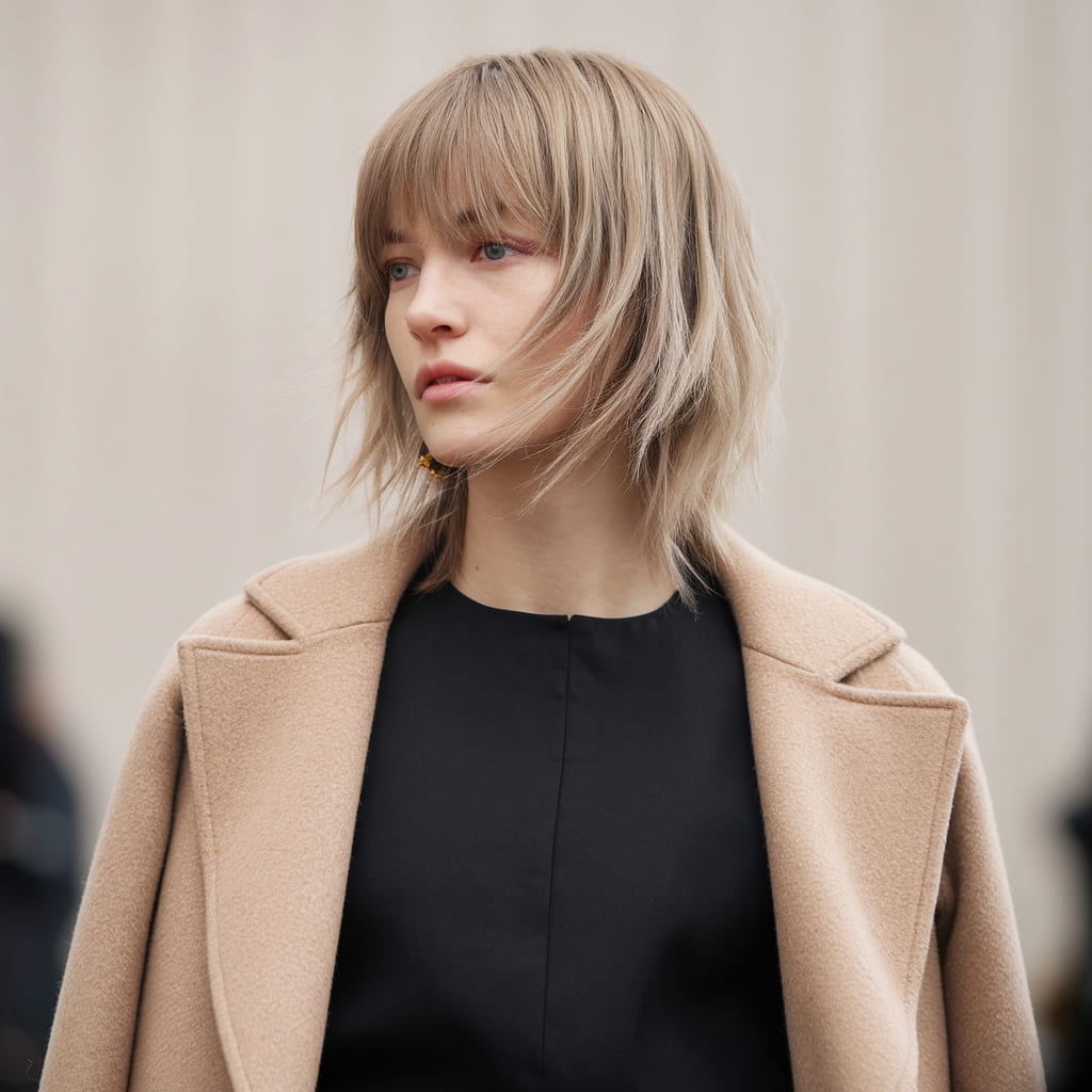 Shoulder Length Cut with Choppy Bangs