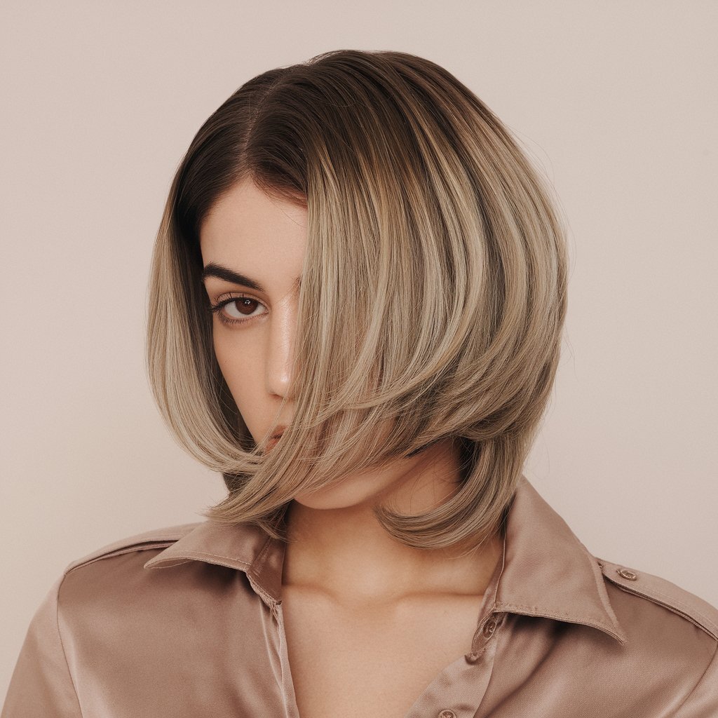 Textured Bob with Middle Part