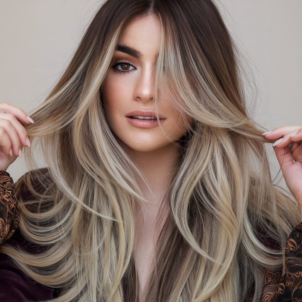 Cascading Layers with Balayage Highlights