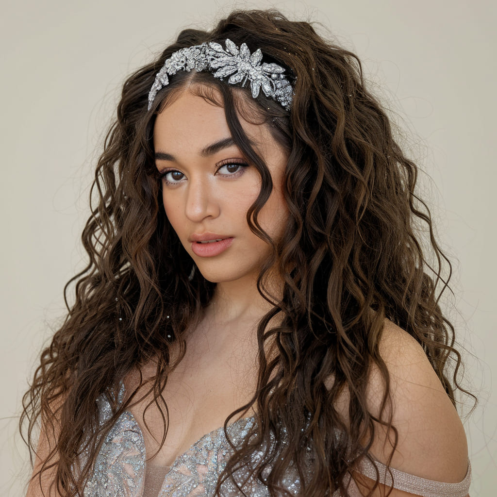 Curls and Sparkles with a Statement Headband