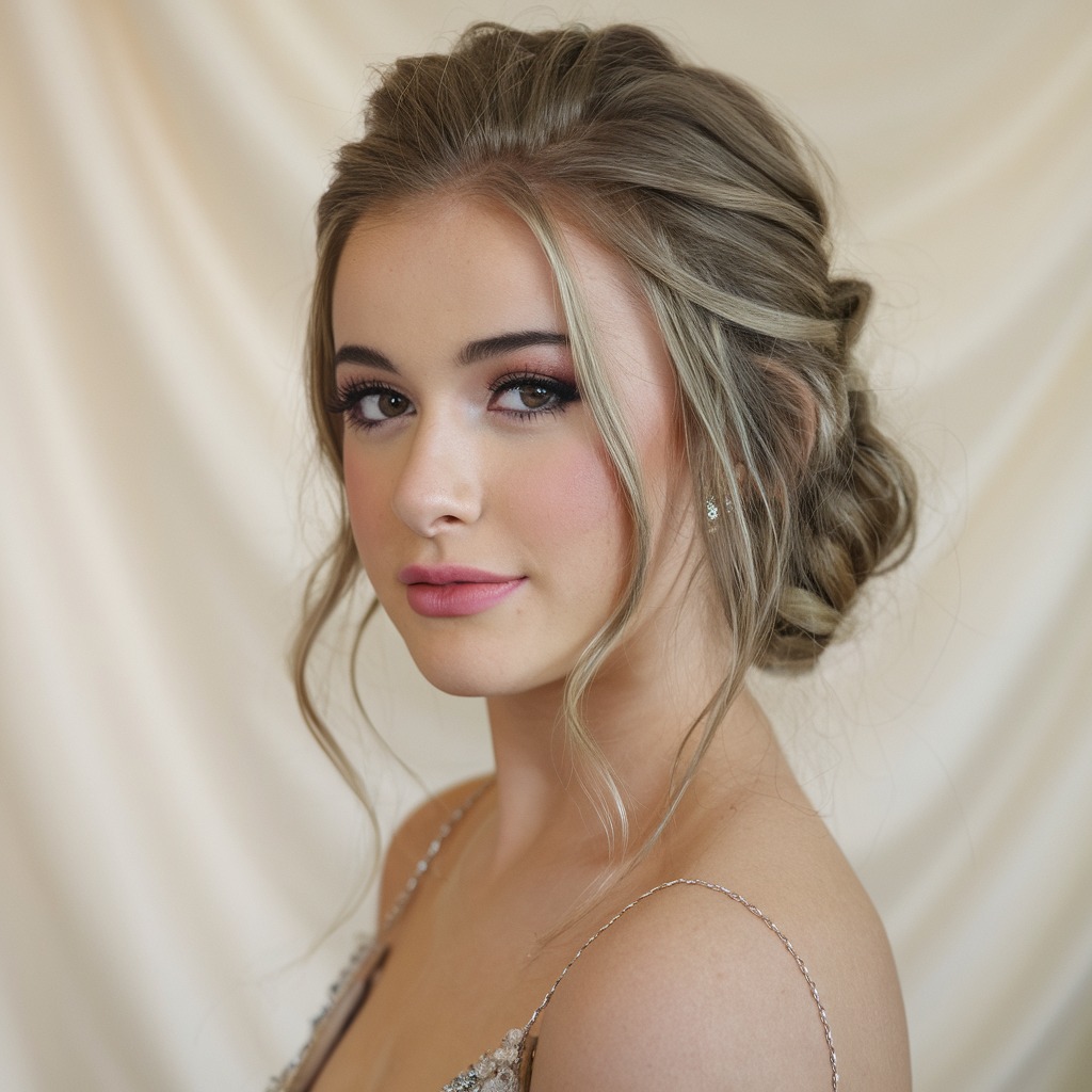 Romantic Loose Bun with Side Pieces