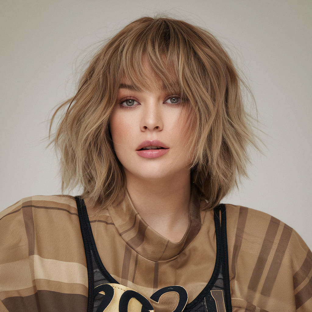 Soft Wavy Shag with Wispy Bangs