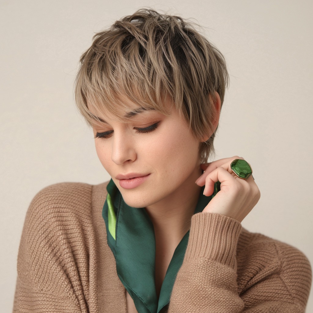 Textured Pixie Wolf Cut