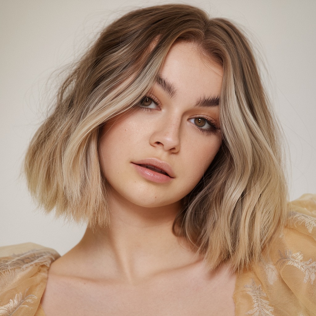 Choppy Bob with Ash Blonde Balayage