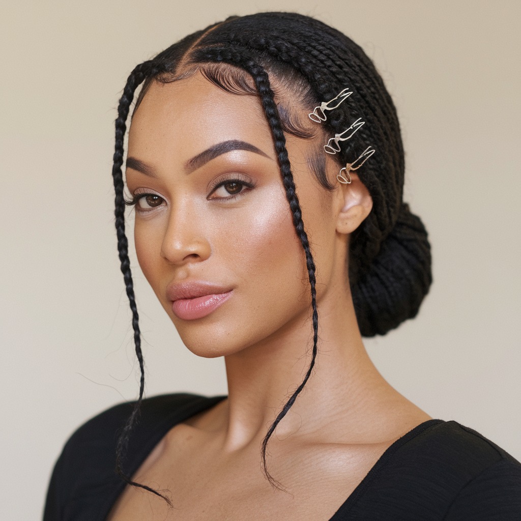 Front Hair Twist with Bobby Pins