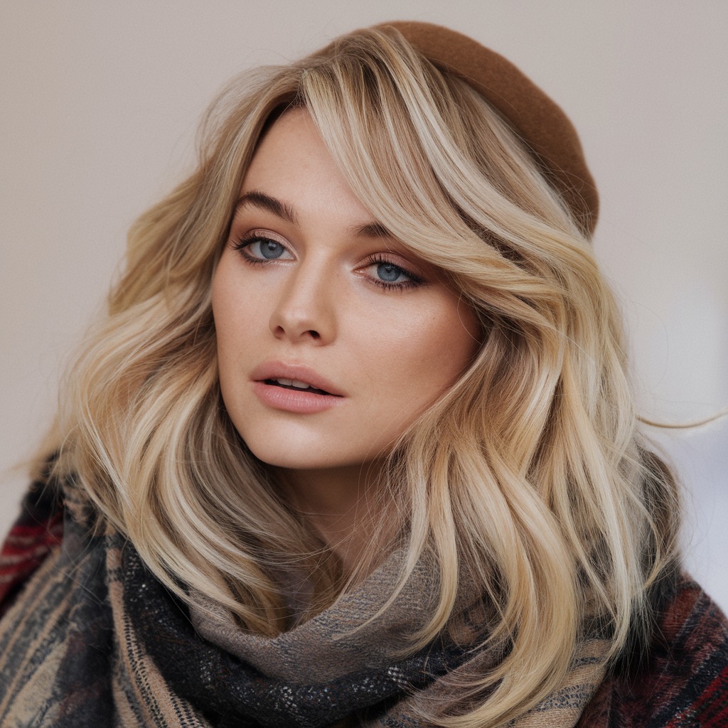 Side-Swept Waves with Champagne Highlights