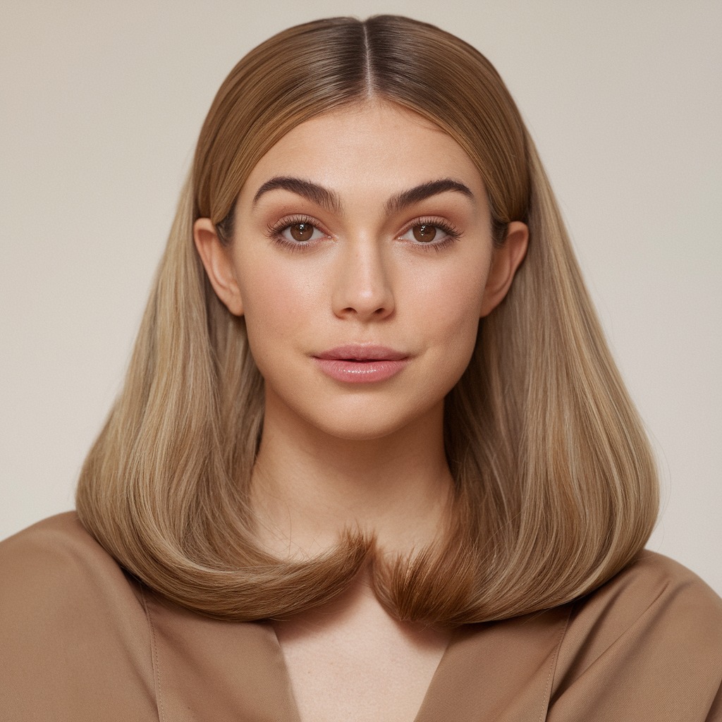 Sleek Middle Part with Tucked Sides